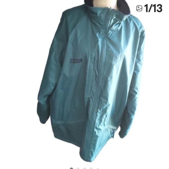 Columbia unisex Green full zip rain jacket size XL oversize - Picture 14 of 14